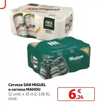 Alcampo Cerveza SAN MIGUEL o cerveza MAHOU oferta