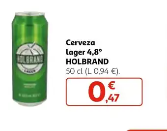 Alcampo Cerveza lager 4,8° HOLBRAND oferta