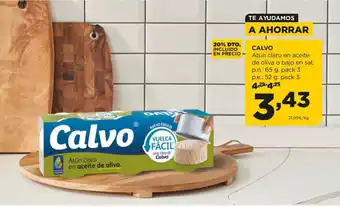 Alimerka CALVO Atún claro en aceite de oliva o bajo en sal, oferta