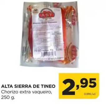 Alimerka ALTA SIERRA DE TINEO Chorizo extra vaqueiro, 250 g. oferta