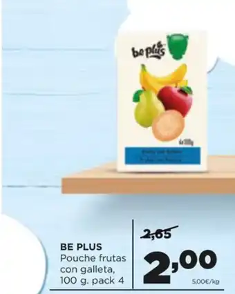Alimerka BE PLUS Pouche frutas con galleta, 100 g. pack 4 oferta