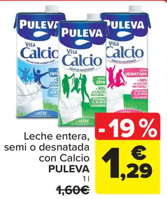 Carrefour Leche entera, semi o desnatada oferta