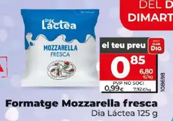 Dia Formatge Mozzarella fresca Dia Láctea 125 g oferta