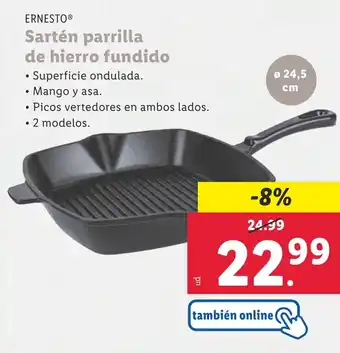 Lidl Sartén parrilla de hierro fundido oferta