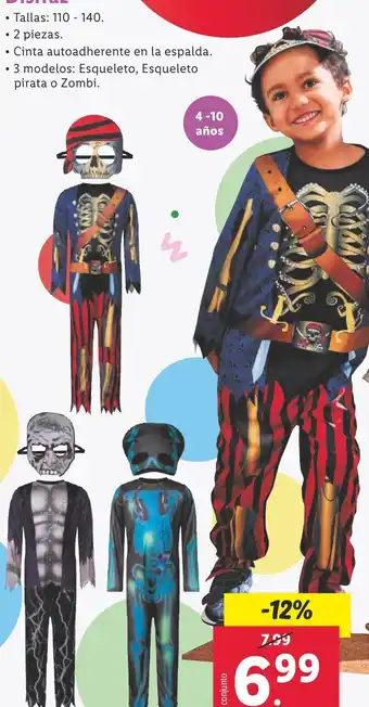 Lidl Disfraz Tallas: 110 - 140. oferta