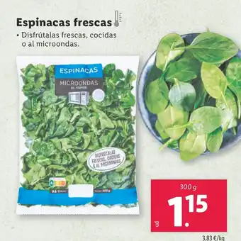 Lidl Espinacas frescas oferta