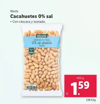 Lidl Cacahuetes 0% sal oferta