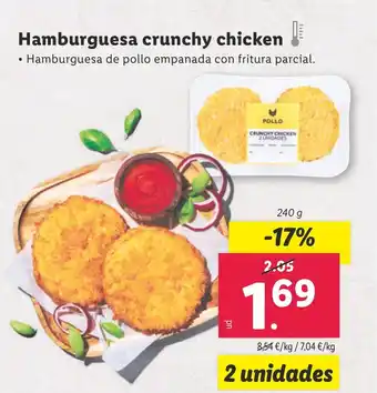 Lidl Hamburguesa crunchy chicken oferta