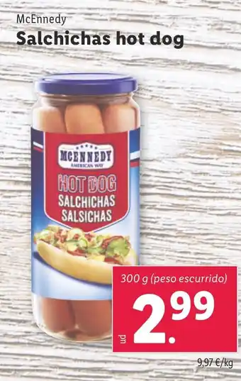 Lidl McEnnedy Salchichas hot dog oferta