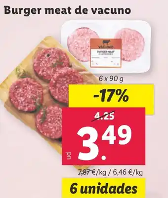 Lidl Burger meat de vacuno oferta