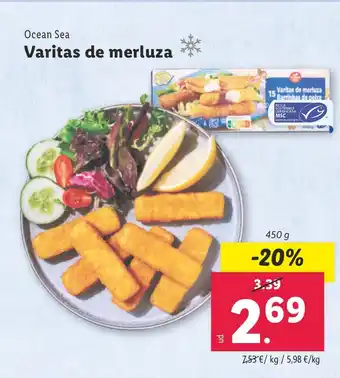 Lidl Varitas de merluza oferta