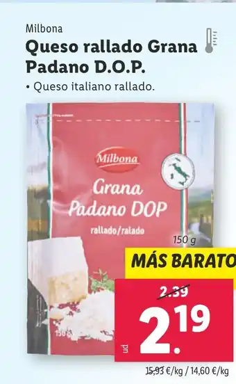 Lidl Queso rallado Grana Padano D.O.P. oferta