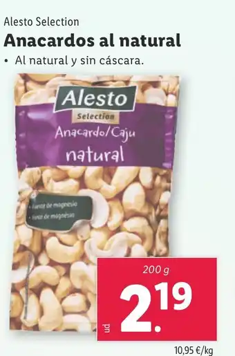 Lidl Anacardos al natural oferta