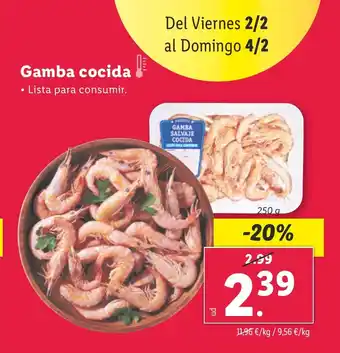 Lidl Gamba cocida oferta