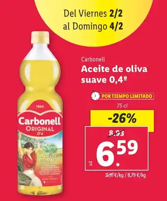 Lidl Aceite de oliva suave 0,4º oferta