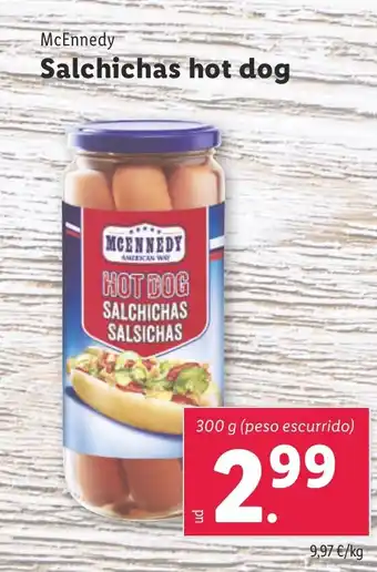 Lidl McEnnedy Salchichas hot dog oferta