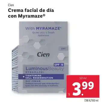 Lidl Crema facial de día con MyramazeⓇ oferta