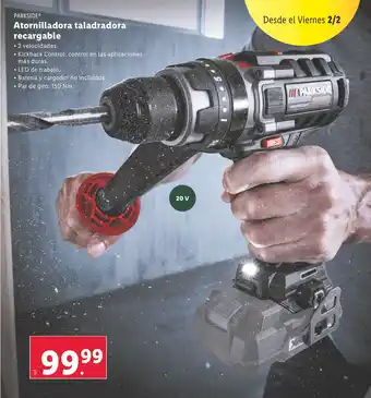 Lidl Atornilladora taladradora recargable oferta