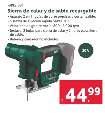 Lidl Sierra de calar y de sable recargable oferta