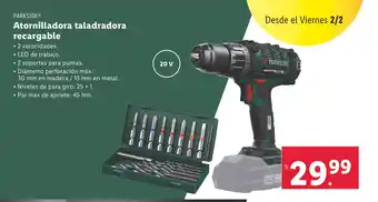 Lidl Atornilladora taladradora recargable oferta