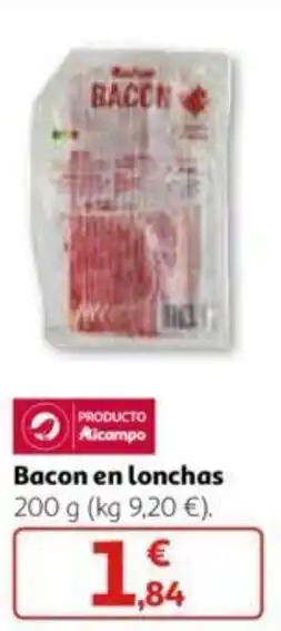 Alcampo Bacon en lonchas 200 g oferta