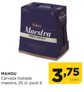 Alimerka MAHOU Cerveza tostada maestra, 25 cl. pack 6 oferta