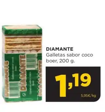 Alimerka DIAMANTE Galletas sabor coco boer, 200 g. oferta