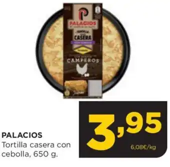Alimerka PALACIOS Tortilla casera con cebolla, 650 g. oferta