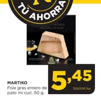 Alimerka MARTIKO Foie gras entero de pato mi cuit, 50 g. oferta