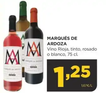 Alimerka MARQUÉS DE ARDOZA Vino Rioja, tinto, rosado o blanco, 75 cl. oferta