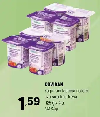 Coviran COVIRAN Yogur sin lactosa natural azucarado o fresa oferta