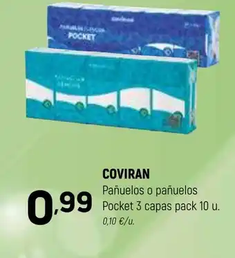 Coviran COVIRAN Pañuelos o pañuelos Pocket 3 capas pack 10 u. oferta