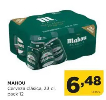 Alimerka MAHOU Cerveza clásica, 33 cl. pack 12 oferta
