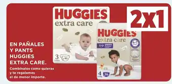 Supercor EN PAÑALES Y PANTS HUGGIES EXTRA CARE. oferta