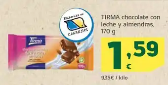 HiperDino TIRMA chocolate con leche y almendras, oferta