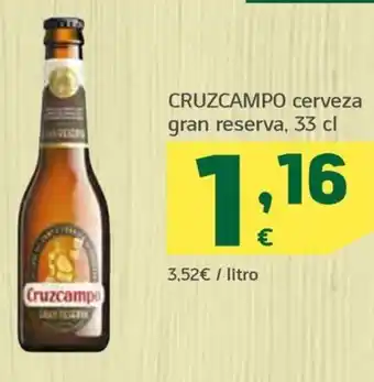 HiperDino CRUZCAMPO cerveza gran reserva, 33 cl oferta