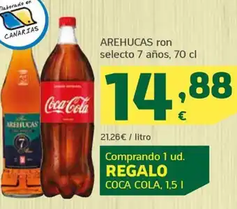 HiperDino AREHUCAS ron selecto 7 años, 70 cl oferta