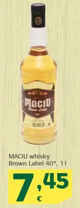 HiperDino MACIU whisky Brown Label 40º, 11 oferta