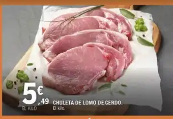 E.Leclerc CHULETA DE LOMO DE CERDO. oferta