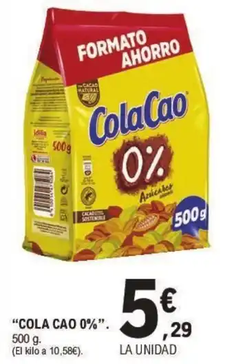E.Leclerc “COLA CAO 0%”. oferta