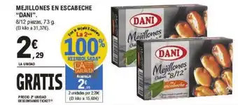 E.Leclerc MEJILLONES EN ESCABECHE "DANI". oferta