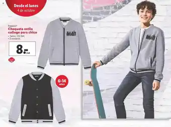 Lidl Pepperts! Chaqueta Estilo College Para Chico oferta