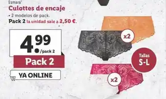 Lidl Esmara Culottes De Encaje oferta