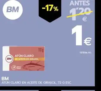 BM Supermercados BM ATÚN CLARO EN ACEITE DE GIRASOL oferta