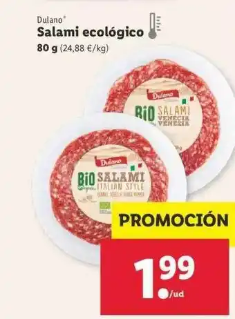 Lidl Dulano Salami Ecológico 80g oferta