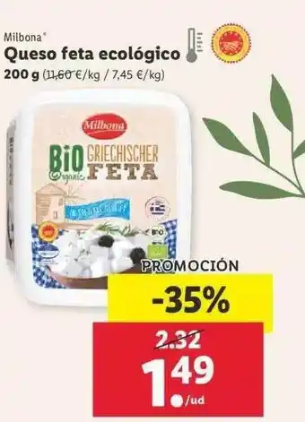 Lidl Milbona Queso Feta Ecológico 200g oferta