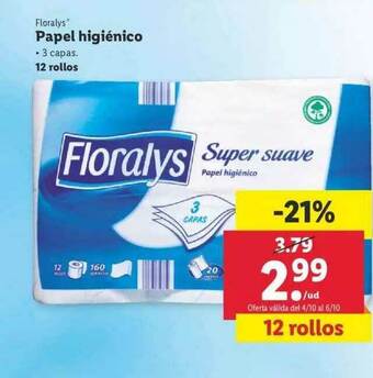 Lidl Floralys Papel Higiénico oferta