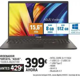 E.Leclerc ORDENADOR PORTÁTIL "ASUS oferta