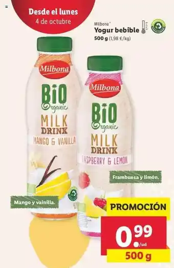 Lidl Yogur Bebible 500g oferta