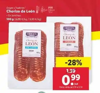 Lidl Chorizo De León 100g oferta
